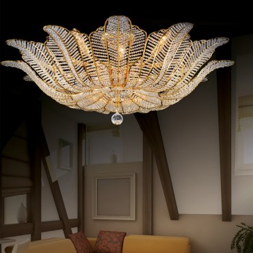 Люстра потолочная Osgona 705182 RICCIO 12х60W E14+ 6х40W G9 Gold